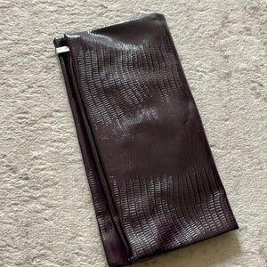 brown snakeskin clutch